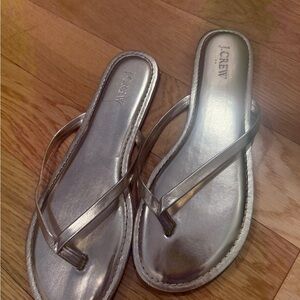 J. Crew Metallic Gold Flip Flops